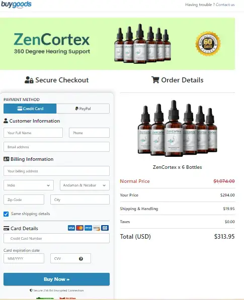 ZenCortex - Order Page